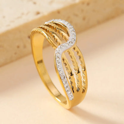 Wholesale Jewelry Simple Style Geometric Solid Color 304 Stainless Steel Rings