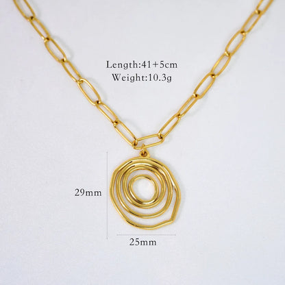 Wholesale Jewelry Simple Style Geometric Titanium Steel 14K Gold Plated Pendant Necklace