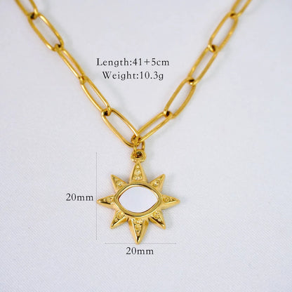 Wholesale Jewelry Simple Style Geometric Titanium Steel 14K Gold Plated Pendant Necklace