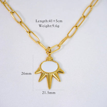 Wholesale Jewelry Simple Style Geometric Titanium Steel 14K Gold Plated Pendant Necklace