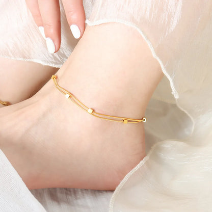 Wholesale Jewelry Simple Style Geometric Titanium Steel 18k Gold Plated Anklet