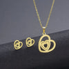 Wholesale Jewelry Simple Style Hand Smiley Face 304 Stainless Steel Chain Earrings Necklace