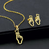 Wholesale Jewelry Simple Style Hand Smiley Face 304 Stainless Steel Chain Earrings Necklace