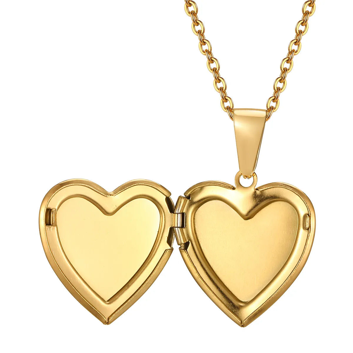 Wholesale Jewelry Simple Style Heart Shape 201 Stainless Steel Shell 18K Gold Plated Plating