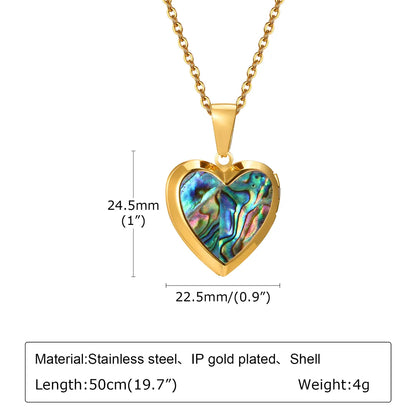 Wholesale Jewelry Simple Style Heart Shape 201 Stainless Steel Shell 18K Gold Plated Plating