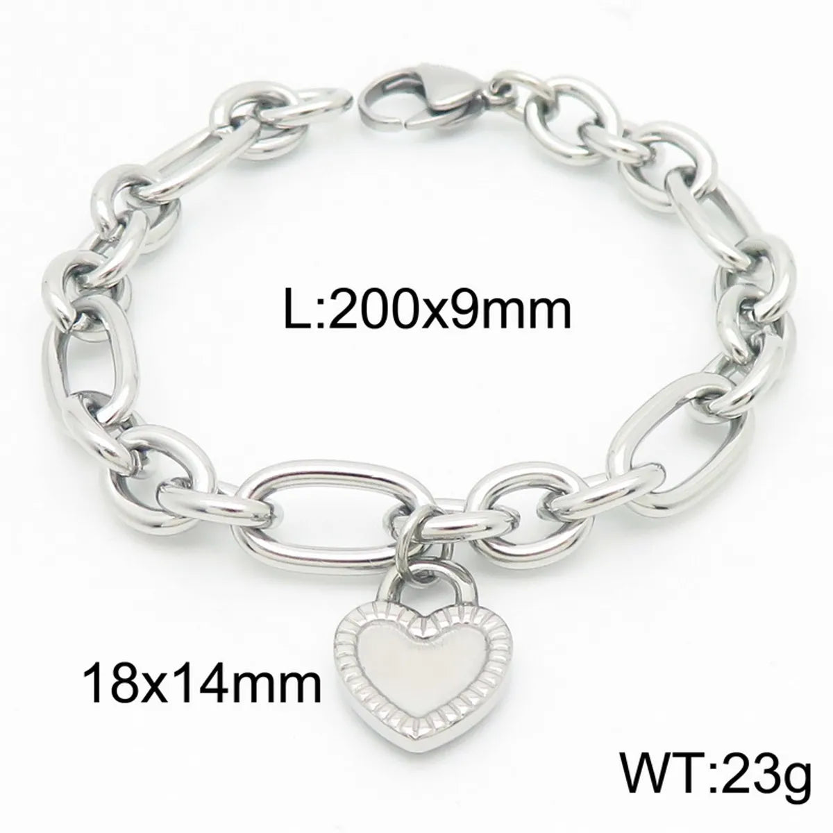 Wholesale Jewelry Simple Style Heart Shape 304 Stainless Steel 18K Gold Plated Bracelets Necklace