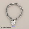 Wholesale Jewelry Simple Style Heart Shape 304 Stainless Steel 18K Gold Plated Bracelets Necklace