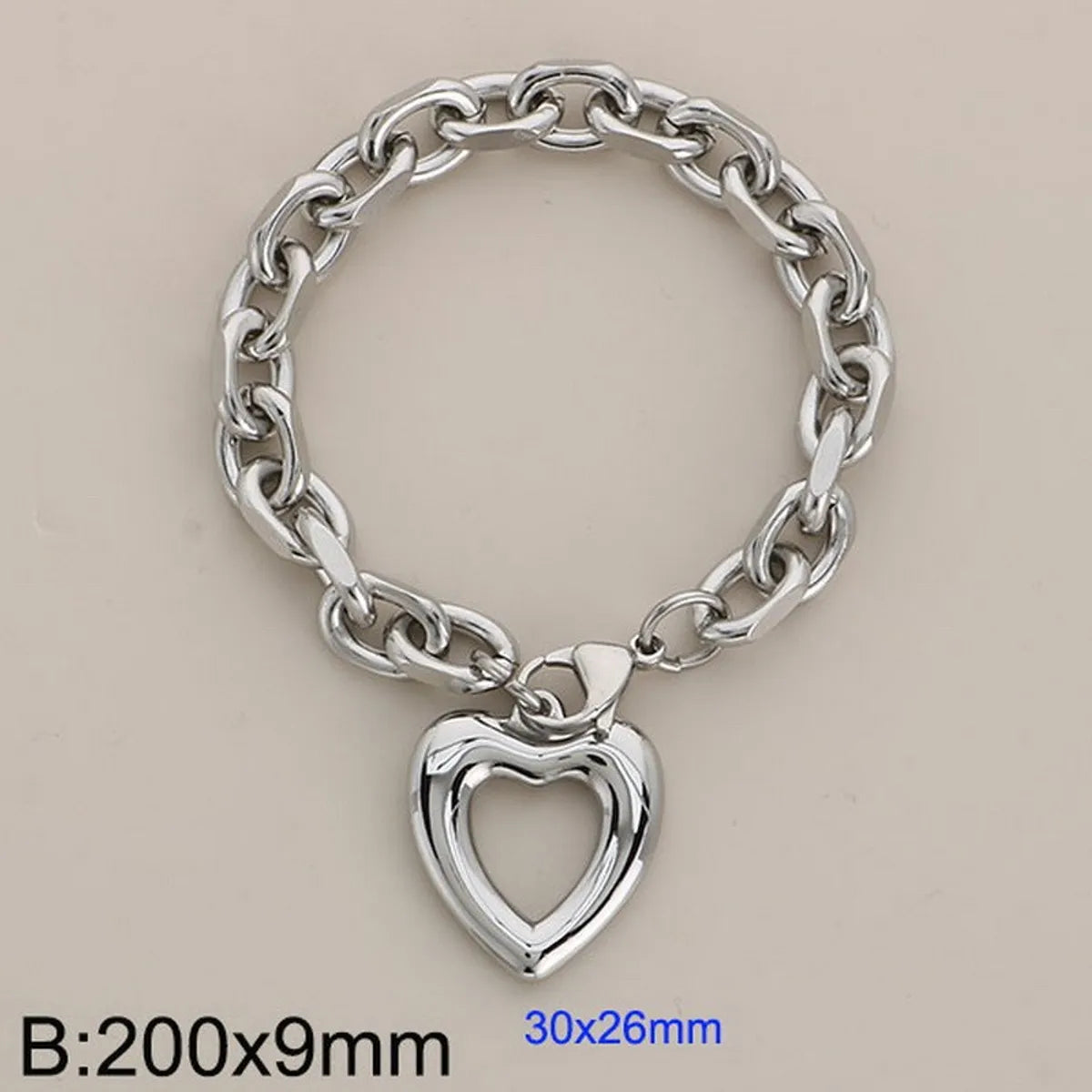 Wholesale Jewelry Simple Style Heart Shape 304 Stainless Steel 18K Gold Plated Bracelets Necklace