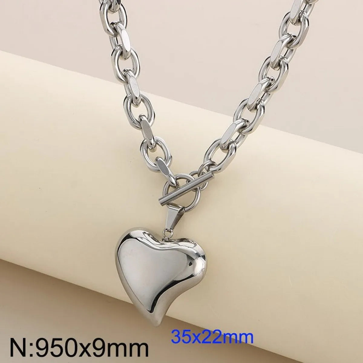 Wholesale Jewelry Simple Style Heart Shape 304 Stainless Steel 18K Gold Plated Bracelets Necklace