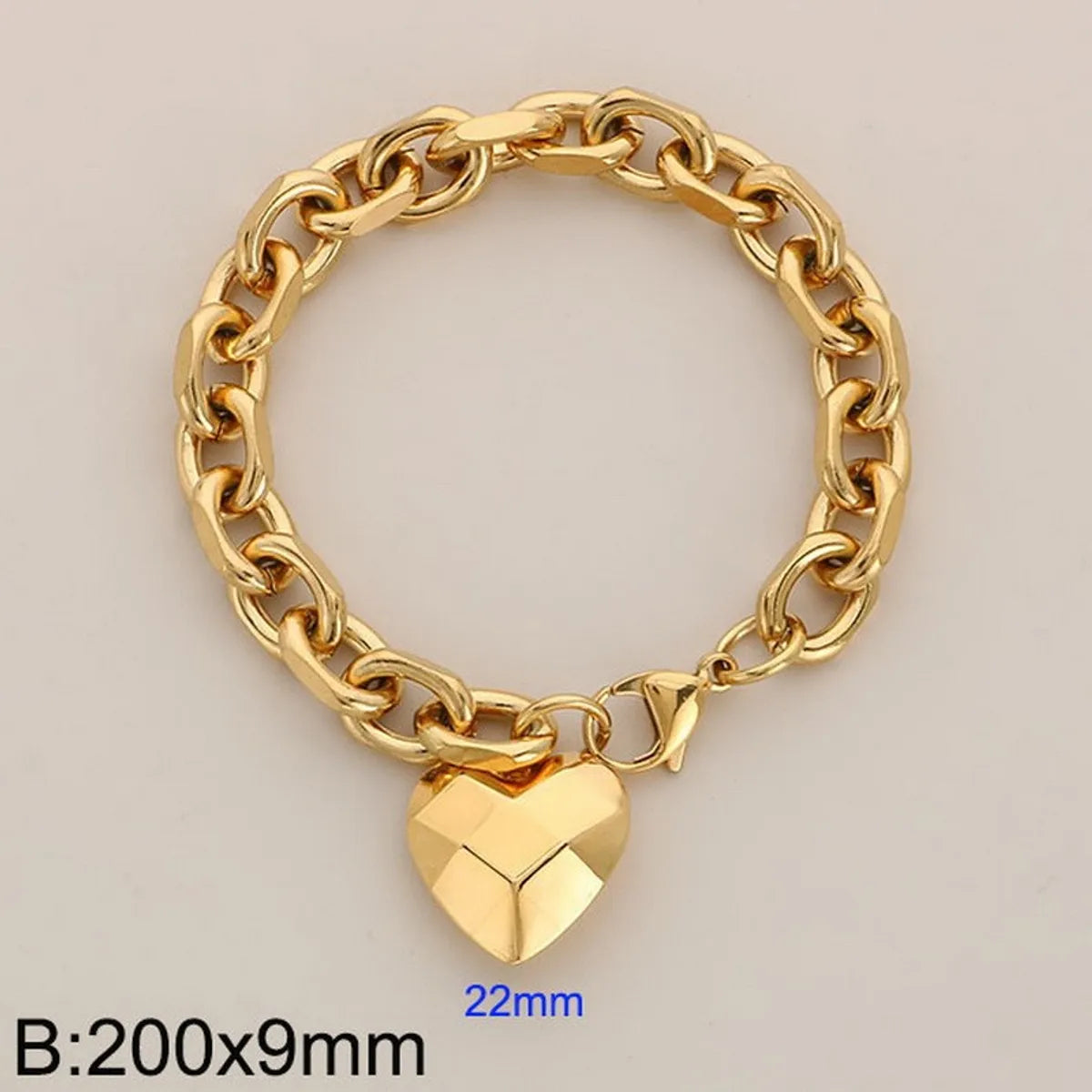 Wholesale Jewelry Simple Style Heart Shape 304 Stainless Steel 18K Gold Plated Bracelets Necklace