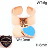 Wholesale Jewelry Simple Style Heart Shape 304 Stainless Steel 18K Gold Plated Epoxy Charm Rings Open Rings