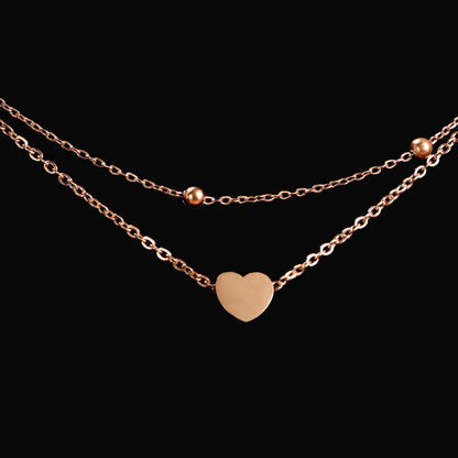 Wholesale Jewelry Simple Style Heart Shape 304 Stainless Steel Anklet