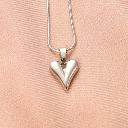 Wholesale Jewelry Simple Style Heart Shape 304 Stainless Steel Gold Plated Plating Pendant Necklace