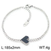 Wholesale Jewelry Simple Style Heart Shape 304 Stainless Steel Rhinestones 18K Gold Plated Inlay Bracelets Necklace