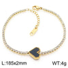 Wholesale Jewelry Simple Style Heart Shape 304 Stainless Steel Rhinestones 18K Gold Plated Inlay Bracelets Necklace