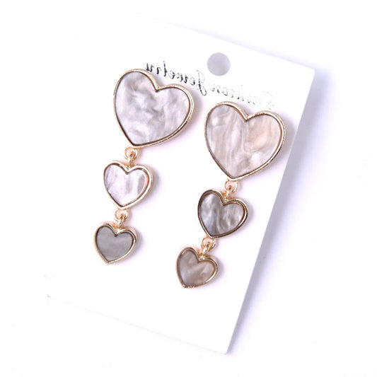 1 Pair Simple Style Heart Shape Alloy Drop Earrings