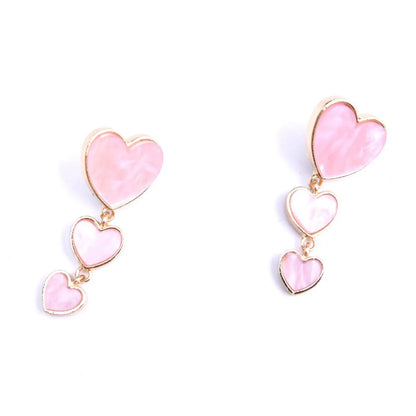 1 Pair Simple Style Heart Shape Alloy Drop Earrings