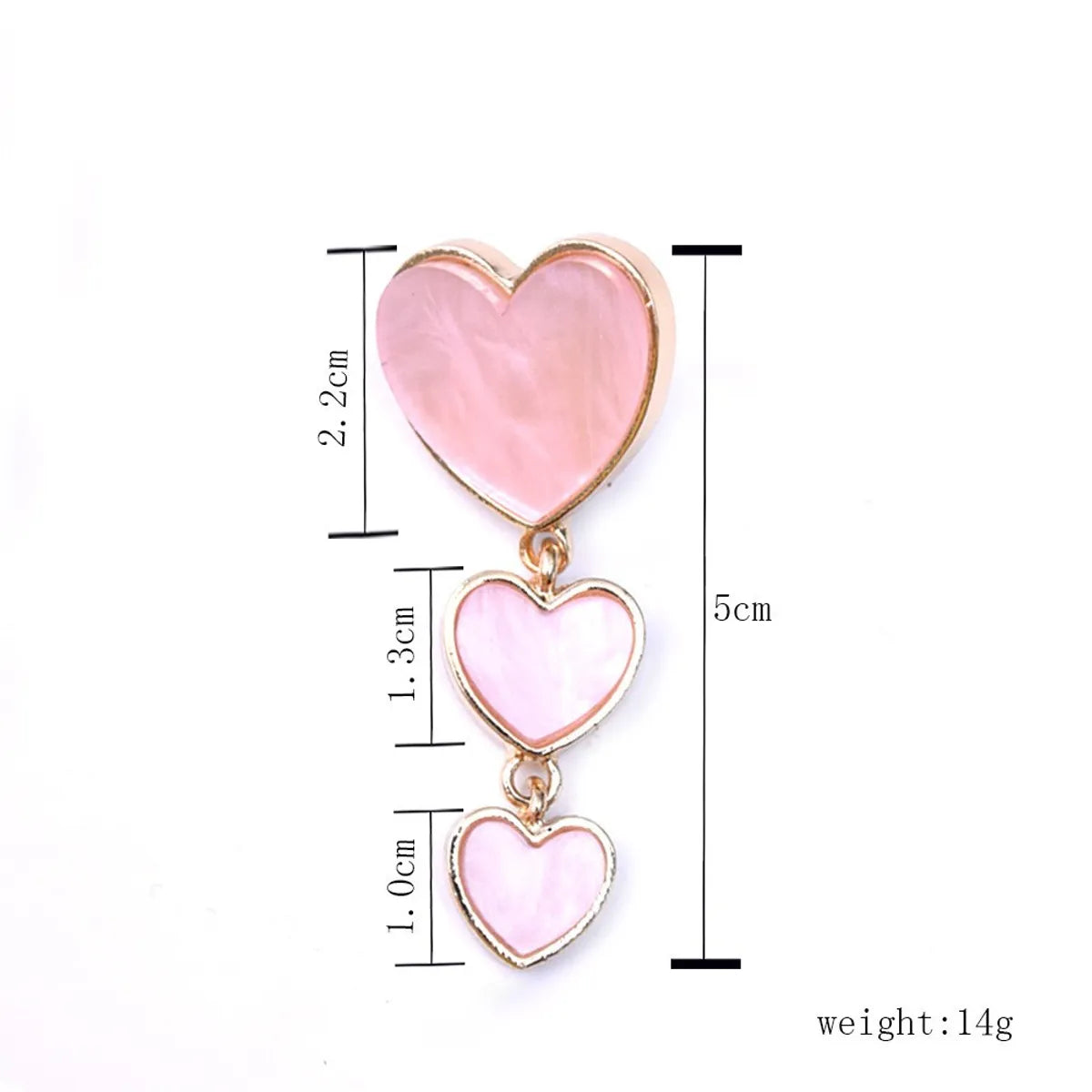 1 Pair Simple Style Heart Shape Alloy Drop Earrings