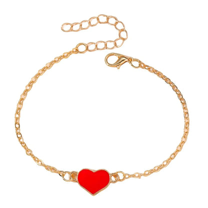 Wholesale Jewelry Simple Style Heart Shape Alloy Enamel Bracelets