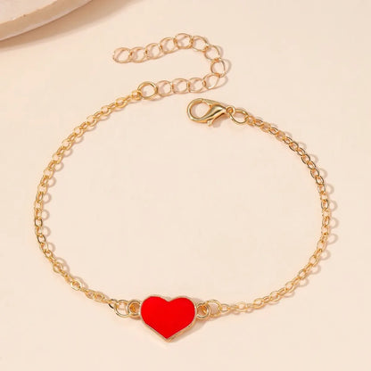 Wholesale Jewelry Simple Style Heart Shape Alloy Enamel Bracelets