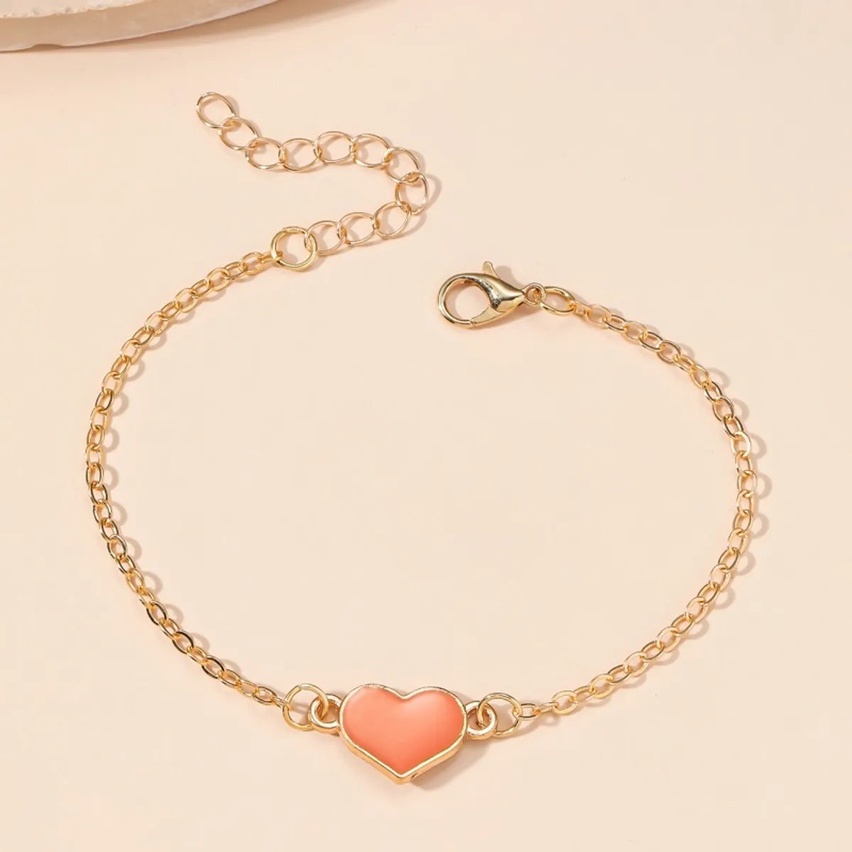 Wholesale Jewelry Simple Style Heart Shape Alloy Enamel Bracelets