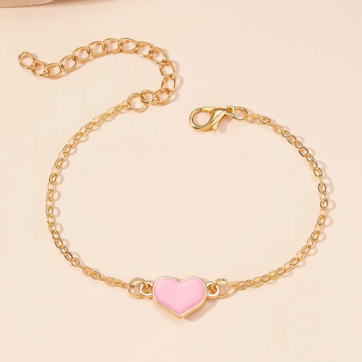 Wholesale Jewelry Simple Style Heart Shape Alloy Enamel Bracelets