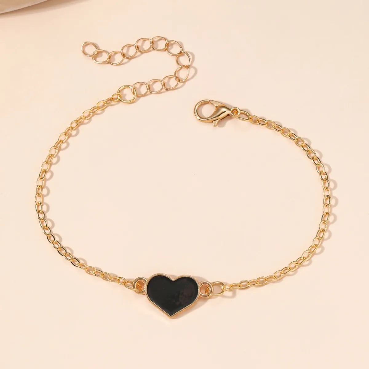 Wholesale Jewelry Simple Style Heart Shape Alloy Enamel Bracelets