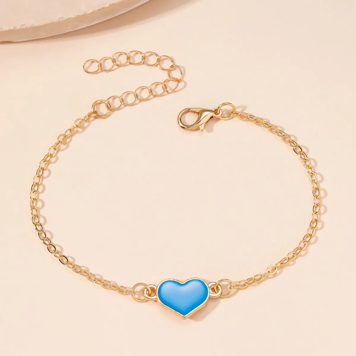 Wholesale Jewelry Simple Style Heart Shape Alloy Enamel Bracelets