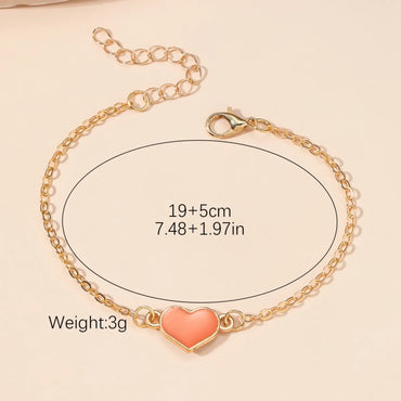 Wholesale Jewelry Simple Style Heart Shape Alloy Enamel Bracelets