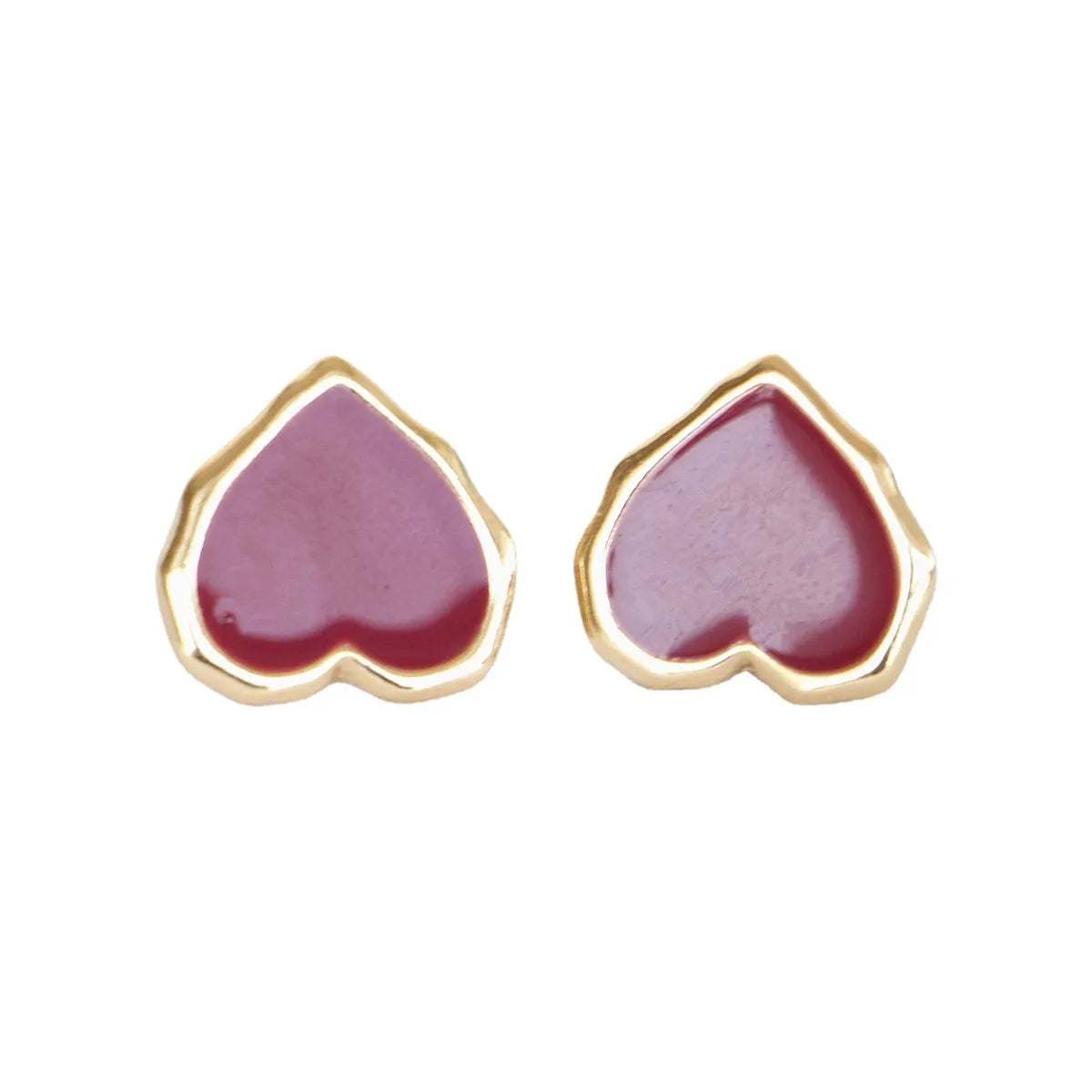 Wholesale Jewelry Simple Style Heart Shape Alloy Enamel Ear Studs