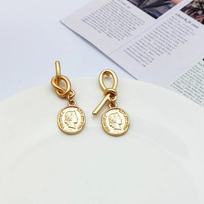 Wholesale Jewelry Simple Style Heart Shape Alloy Patchwork Drop Earrings