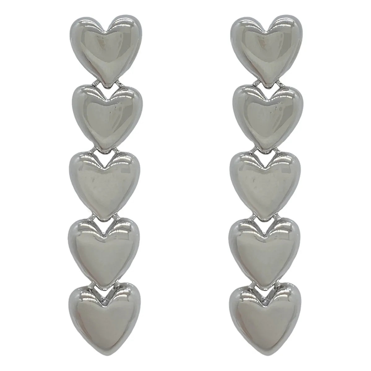 Wholesale Jewelry Simple Style Heart Shape Alloy Plating Drop Earrings