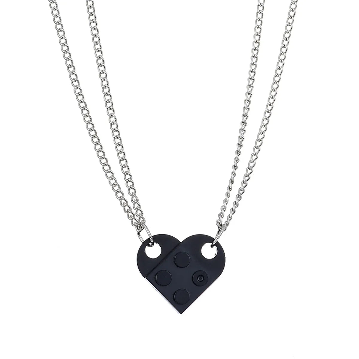 Wholesale Jewelry Simple Style Heart Shape Alloy Resin Pendant Necklace