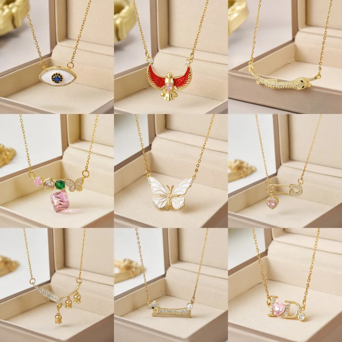 Wholesale Jewelry Simple Style Heart Shape Flower Bow Knot Titanium Steel Irregular Plating Pendant Necklace