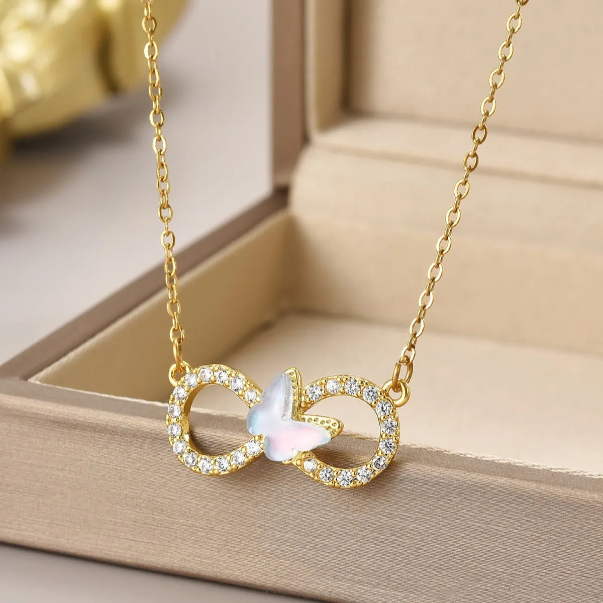 Wholesale Jewelry Simple Style Heart Shape Flower Bow Knot Titanium Steel Irregular Plating Pendant Necklace