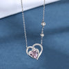 Wholesale Jewelry Simple Style Heart Shape Sterling Silver Crystal Inlay Earrings Necklace