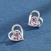 Wholesale Jewelry Simple Style Heart Shape Sterling Silver Crystal Inlay Earrings Necklace