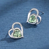 Wholesale Jewelry Simple Style Heart Shape Sterling Silver Crystal Inlay Earrings Necklace