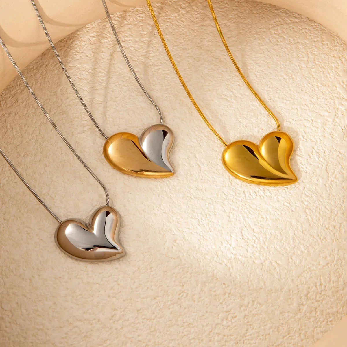 Wholesale Jewelry Simple Style Heart Shape Titanium Steel Jewelry Set