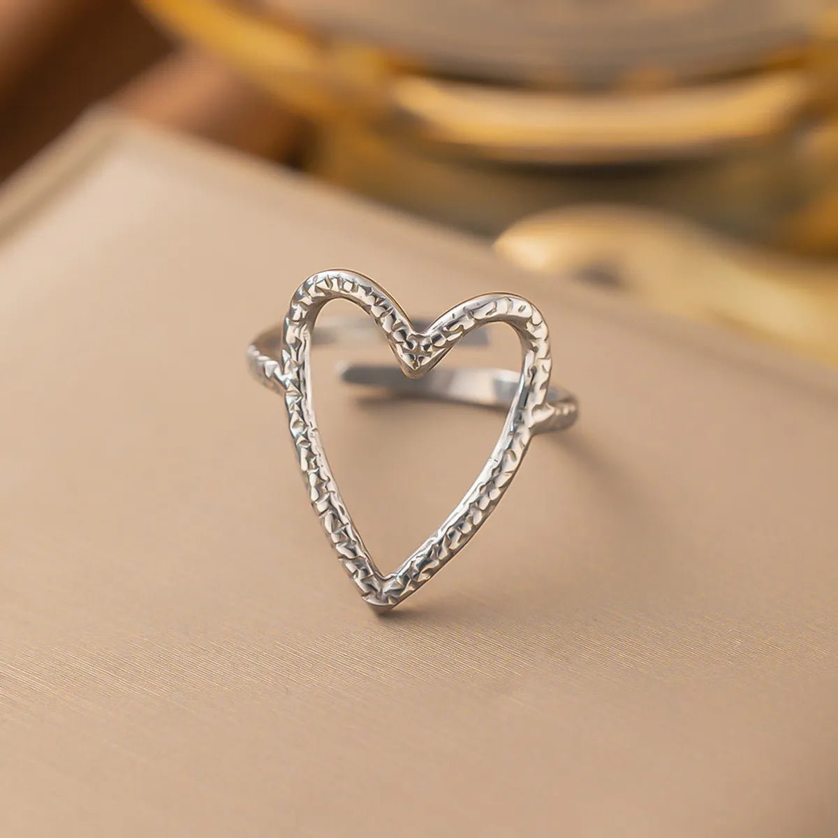 Wholesale Jewelry Simple Style Heart Shape Titanium Steel Plating Rings