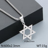 Wholesale Jewelry Simple Style Hexagram 304 Stainless Steel 18K Gold Plated Hollow Out Pendant Necklace