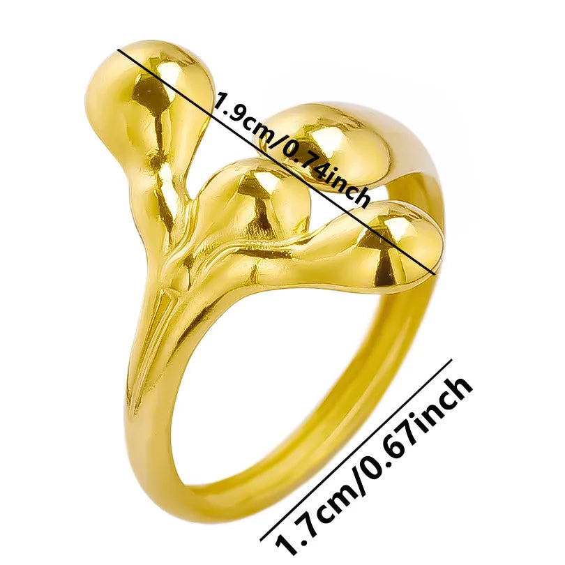 Wholesale Jewelry Simple Style Human Solid Color 304 Stainless Steel 18K Gold Plated Polishing Open Rings