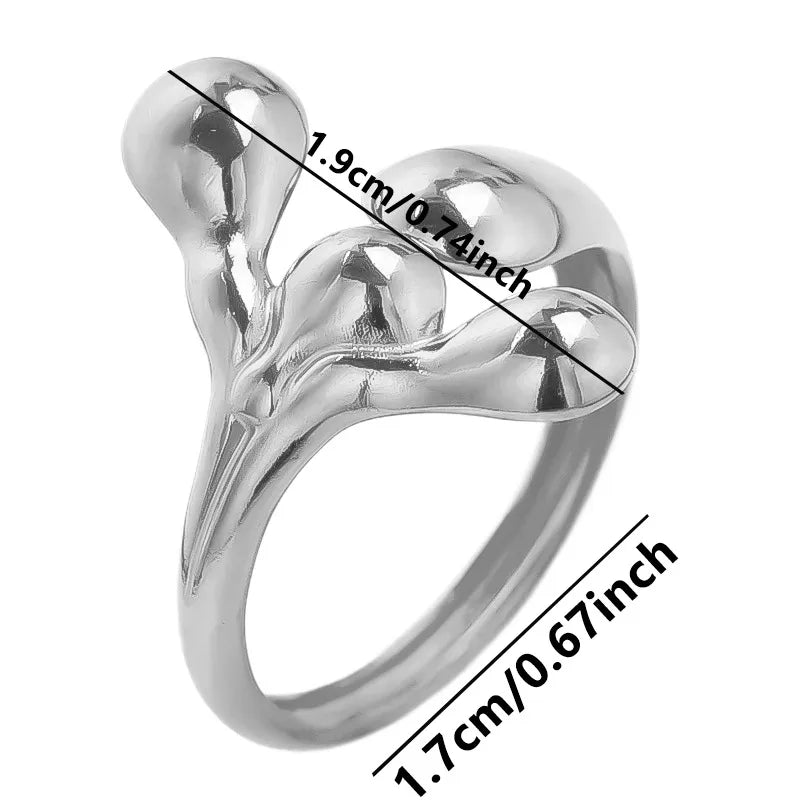 Wholesale Jewelry Simple Style Human Solid Color 304 Stainless Steel 18K Gold Plated Polishing Open Rings