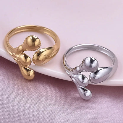 Wholesale Jewelry Simple Style Human Solid Color 304 Stainless Steel 18K Gold Plated Polishing Open Rings