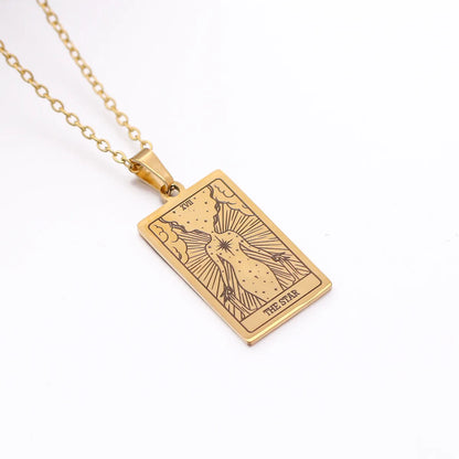 Wholesale Jewelry Simple Style Human Tarot 304 Stainless Steel Plating Pendant Necklace