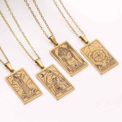 Wholesale Jewelry Simple Style Human Tarot 304 Stainless Steel Plating Pendant Necklace