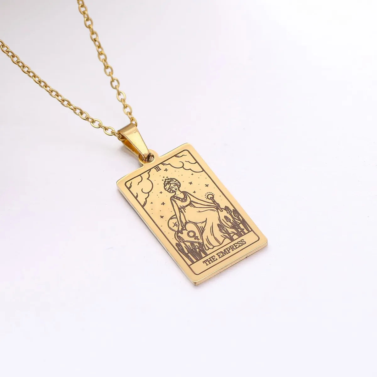 Wholesale Jewelry Simple Style Human Tarot 304 Stainless Steel Plating Pendant Necklace