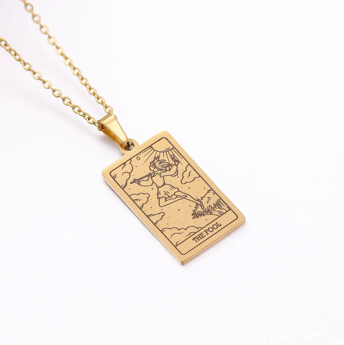 Wholesale Jewelry Simple Style Human Tarot 304 Stainless Steel Plating Pendant Necklace