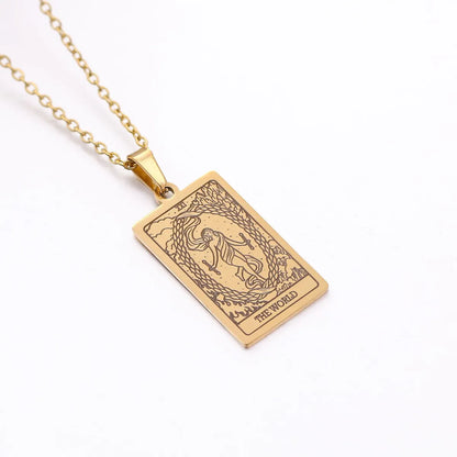 Wholesale Jewelry Simple Style Human Tarot 304 Stainless Steel Plating Pendant Necklace