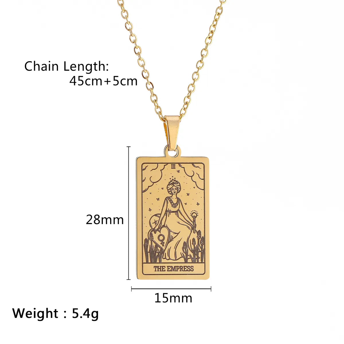 Wholesale Jewelry Simple Style Human Tarot 304 Stainless Steel Plating Pendant Necklace